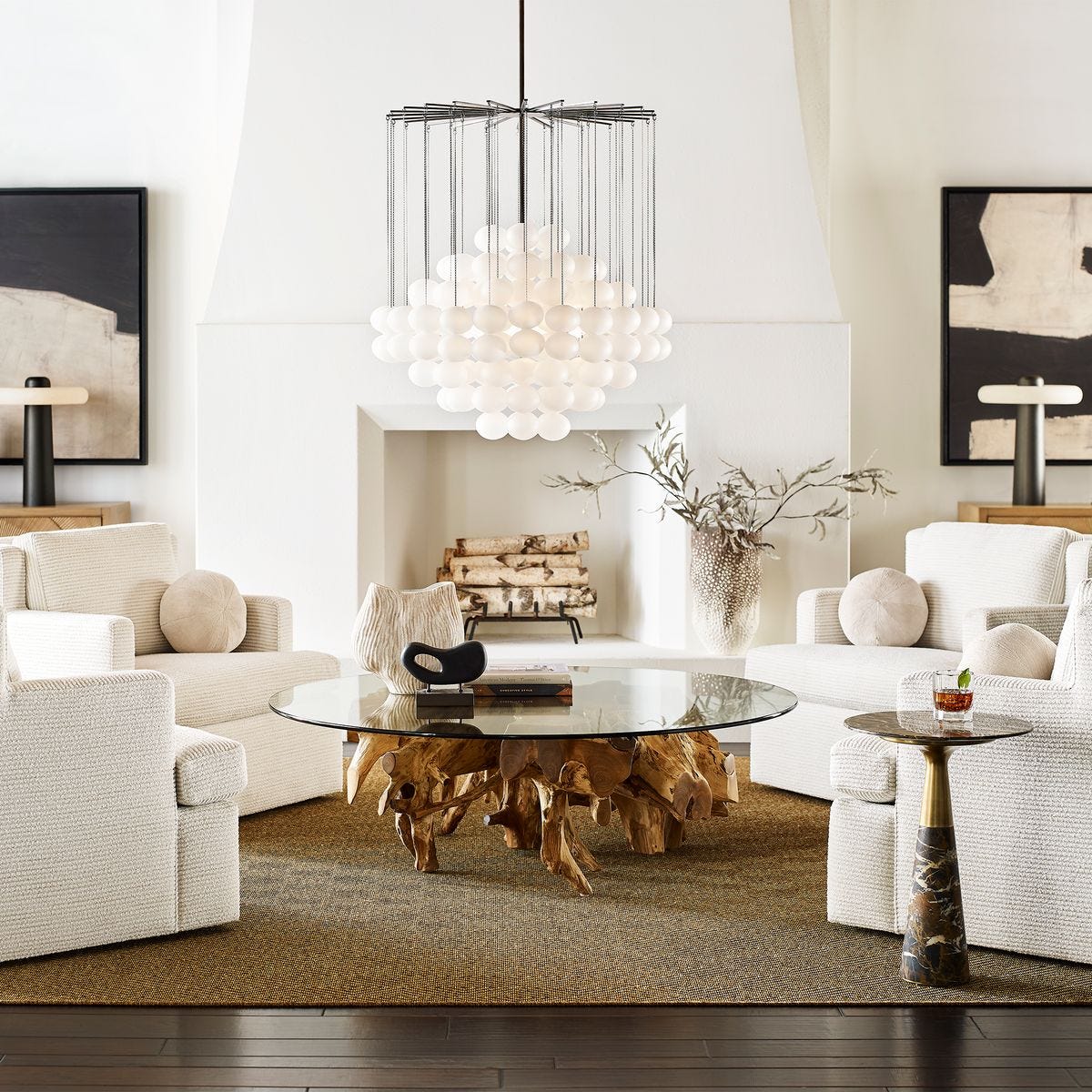 Unwind Swivel Chair - Snow Garden White