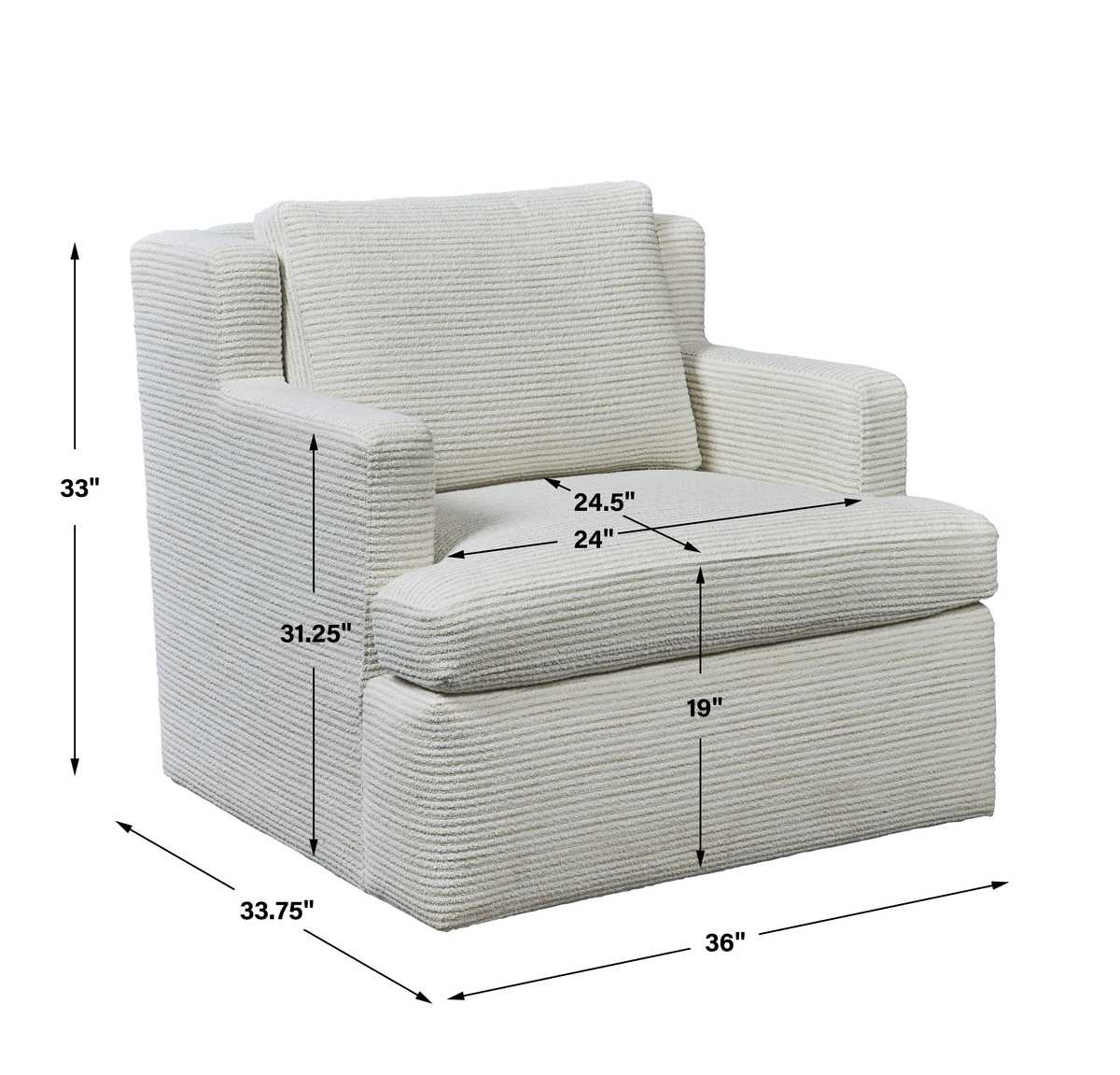 Unwind Swivel Chair - Snow Garden White