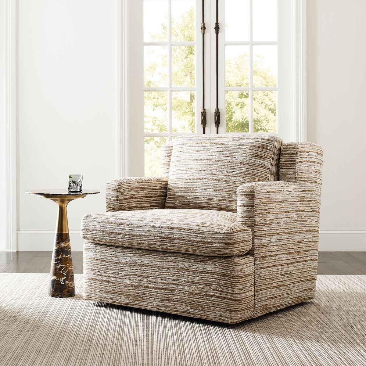 Unwind Swivel Chair - Rag Rug Wheat