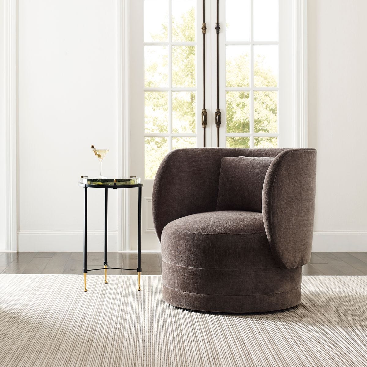 Sanctuary Swivel Chair - Lux Graphite