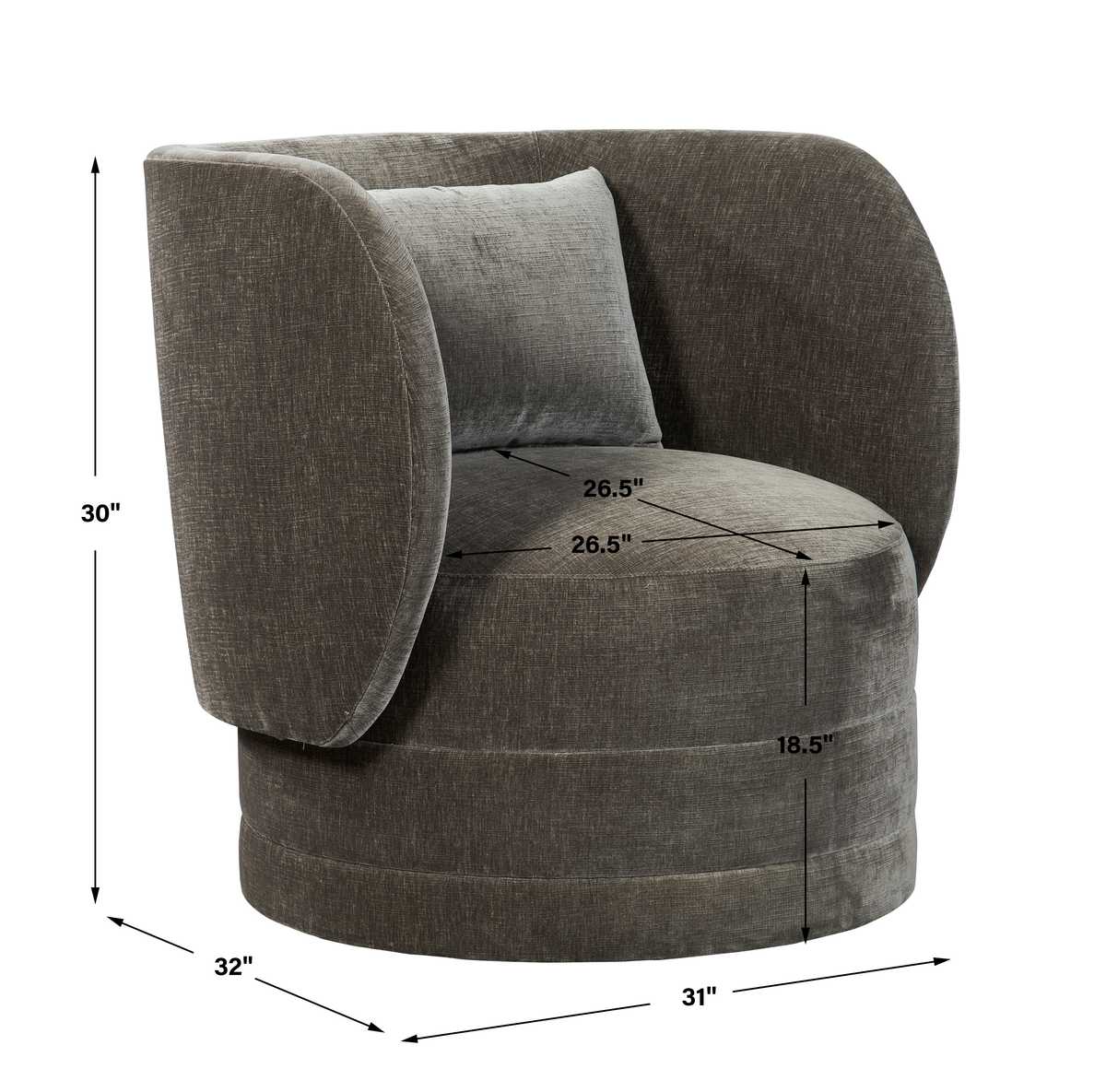 Sanctuary Swivel Chair - Lux Graphite