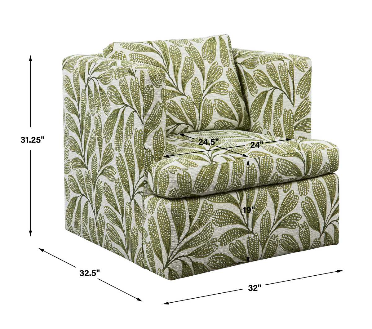 Elevated Swivel Chair - Hedge Green