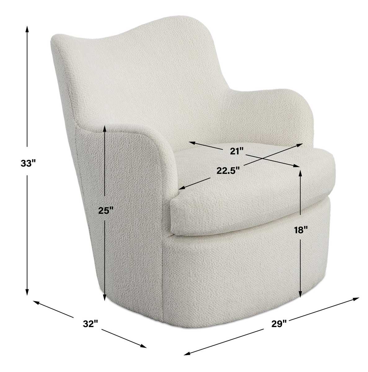 Chit Chat Swivel Chair - Cuddly Cream