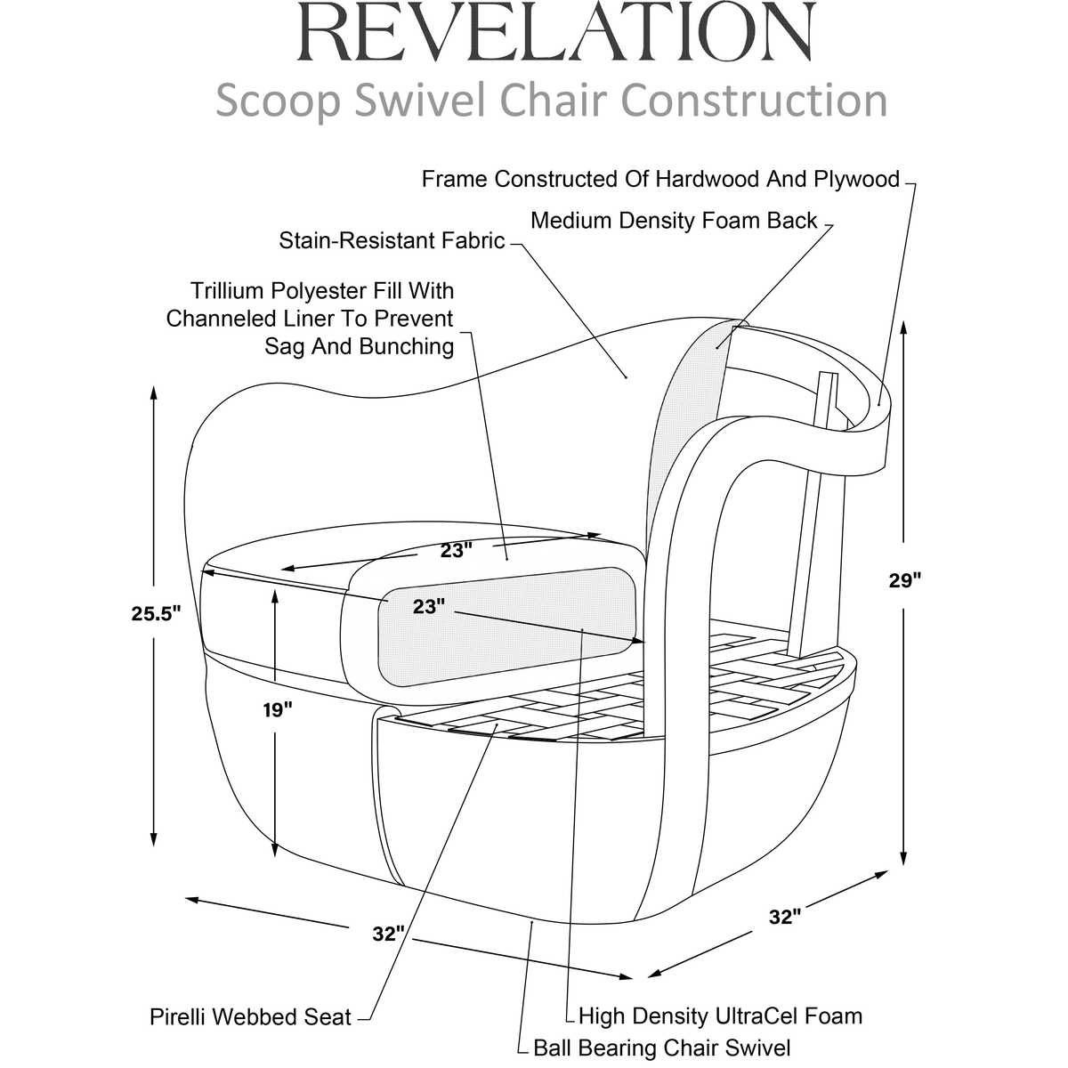 Scoop Swivel Chair - Tweedy Bird Jewel