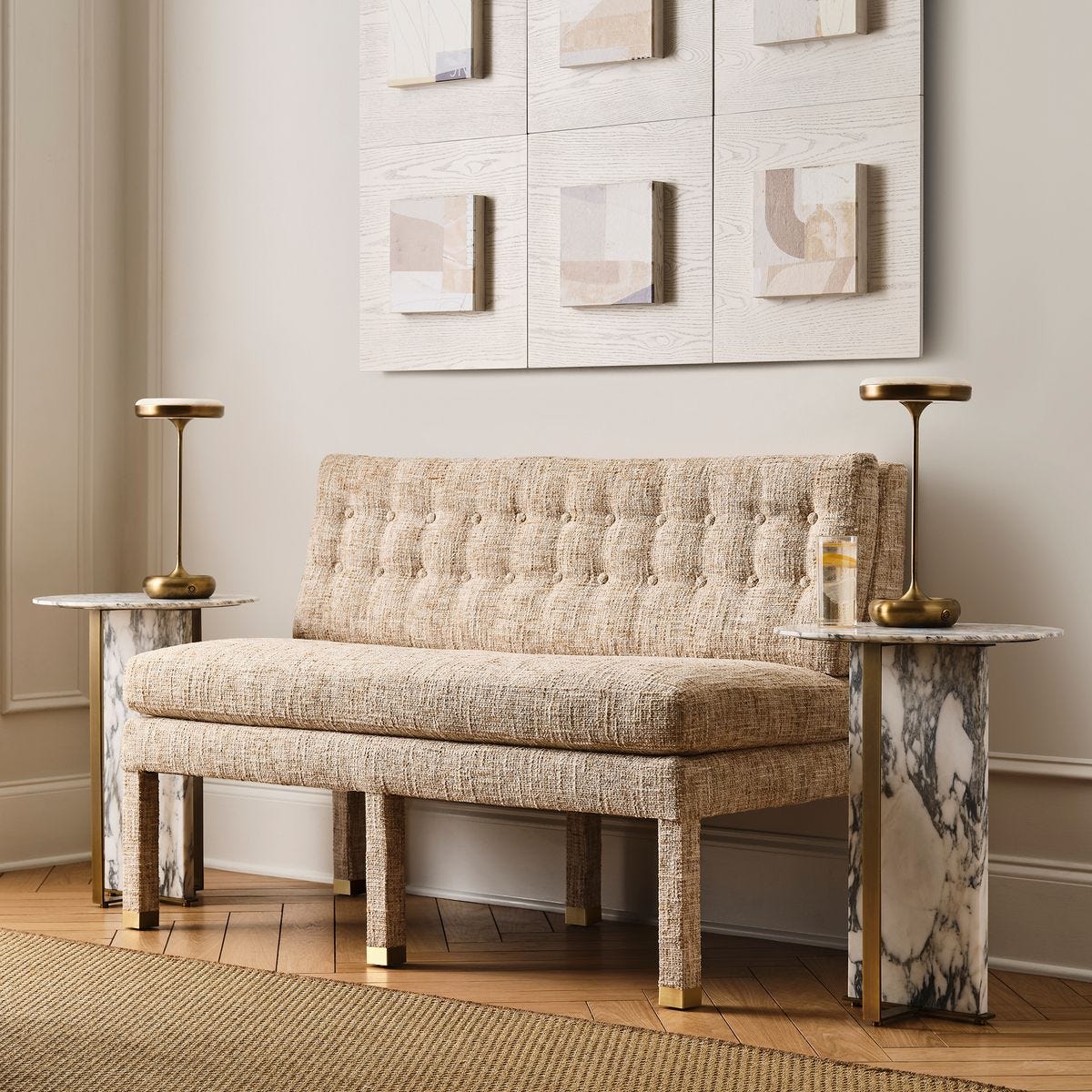 Approach the Bench Banquette, 52" - Thatched Butterscotch
