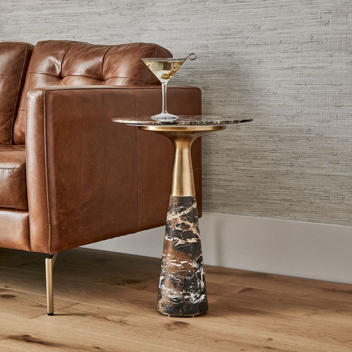 Pier Accent Table - Michelangelo Marble