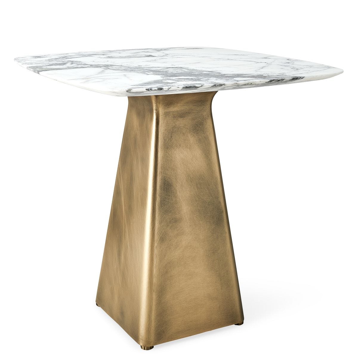 Equilateral Side Table - Arabescato/Brass, 2 Cartons