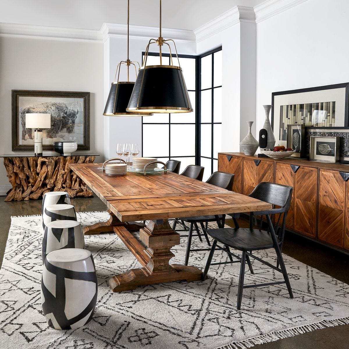 Baldrick Extension Dining Table - Warm Honey