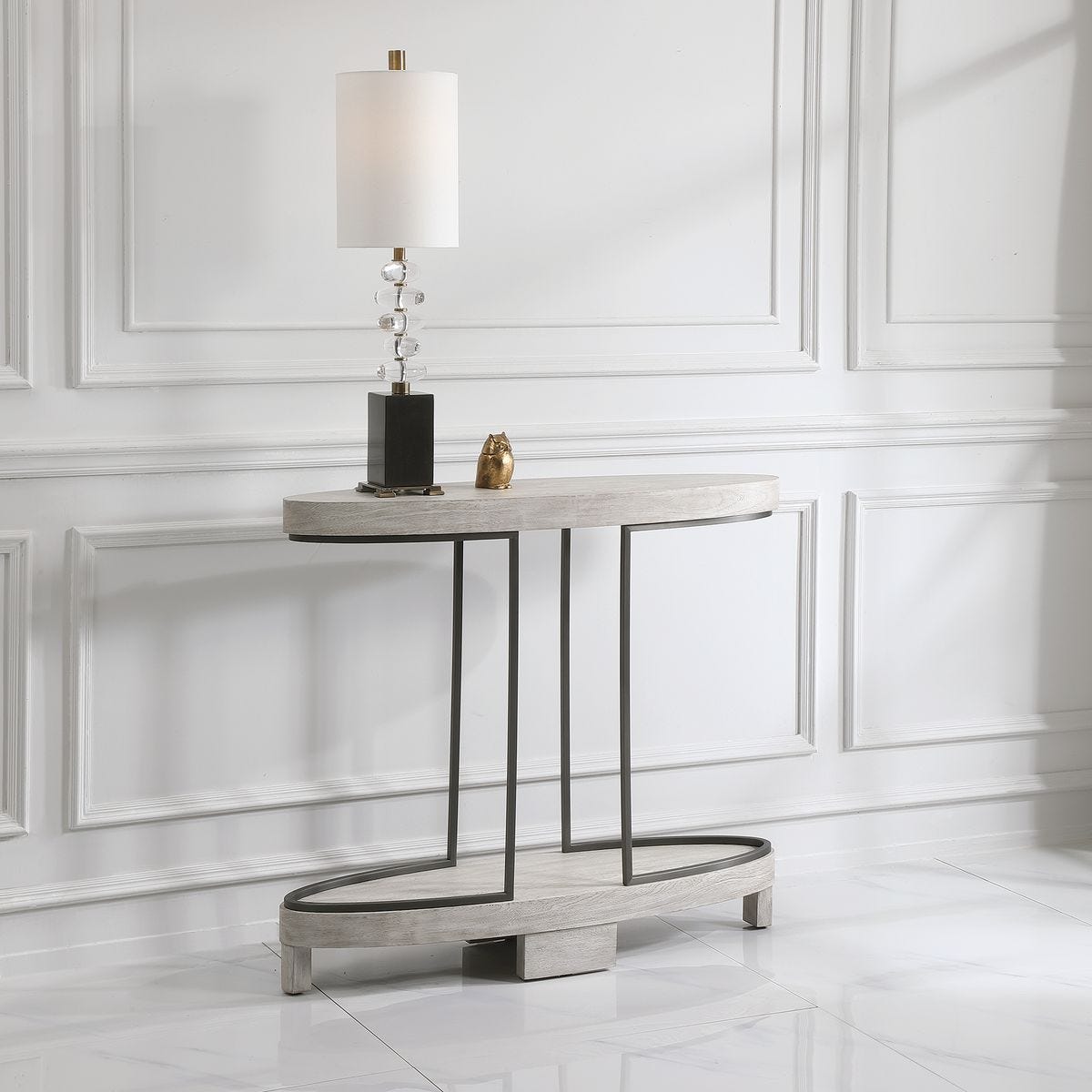 Ovoid Console Table - Scrubbed Elm