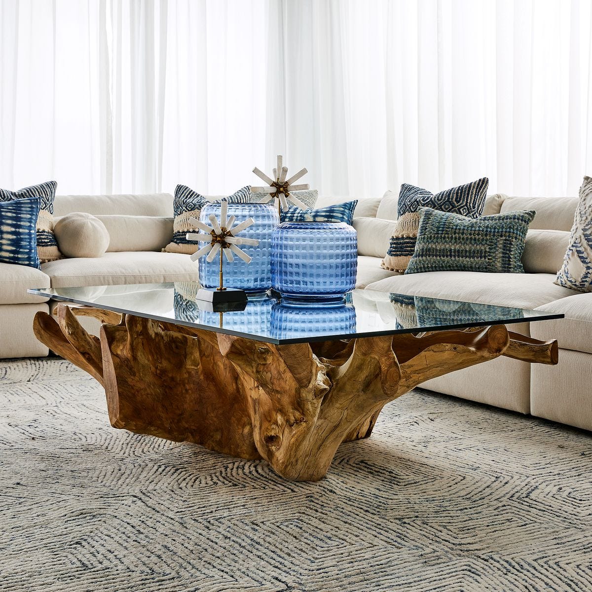 Center Root Coffee Table - Rectangle, 2 Cartons