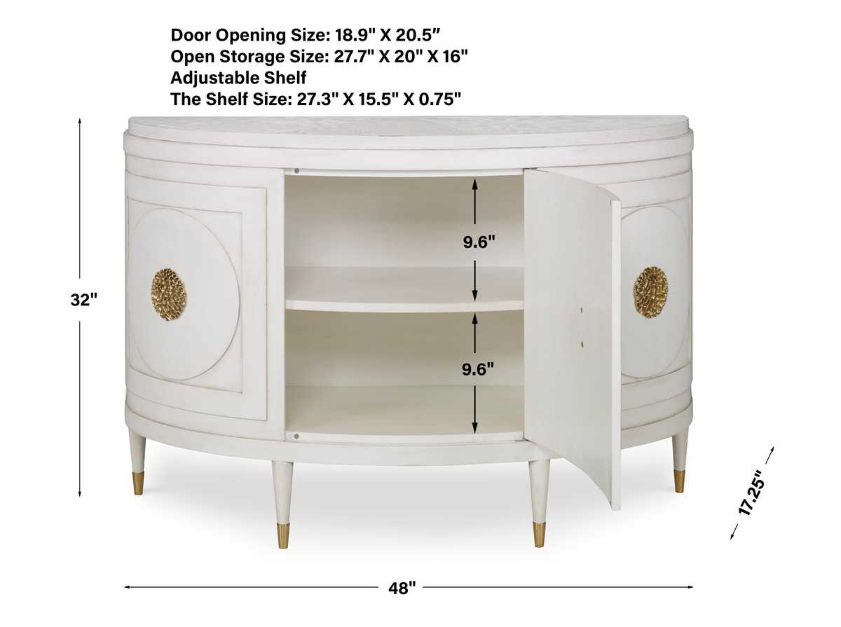 Paris 48 Inch Console Cabinet - White