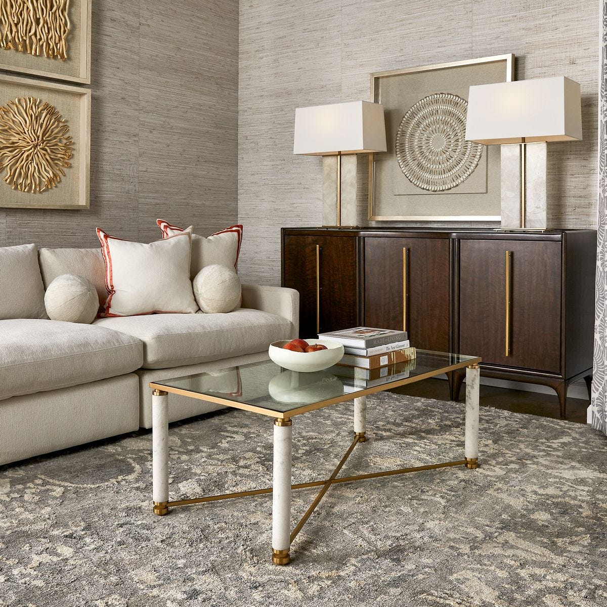 White Pillar Coffee Table