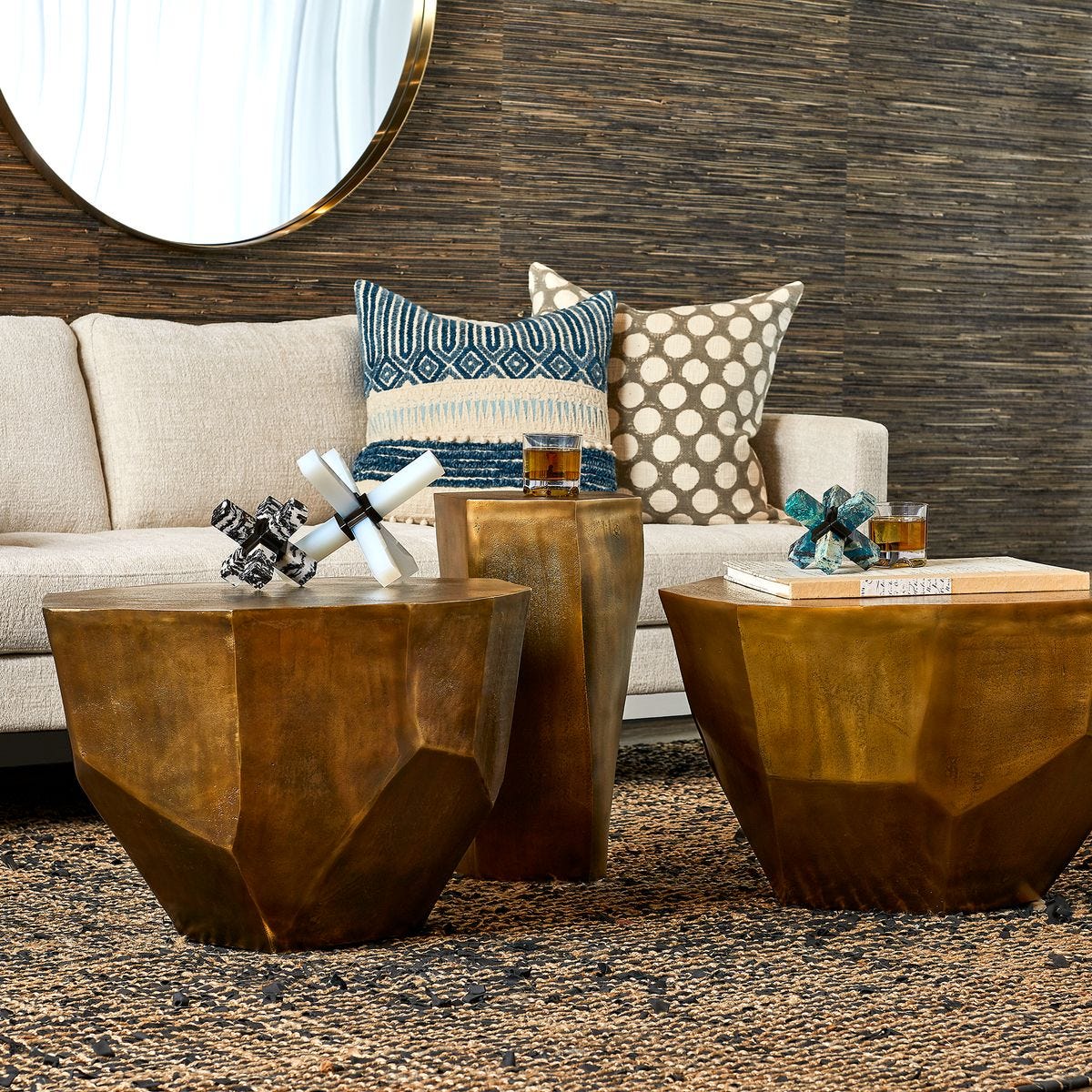 Cathenna Coffee Table - Brass Large
