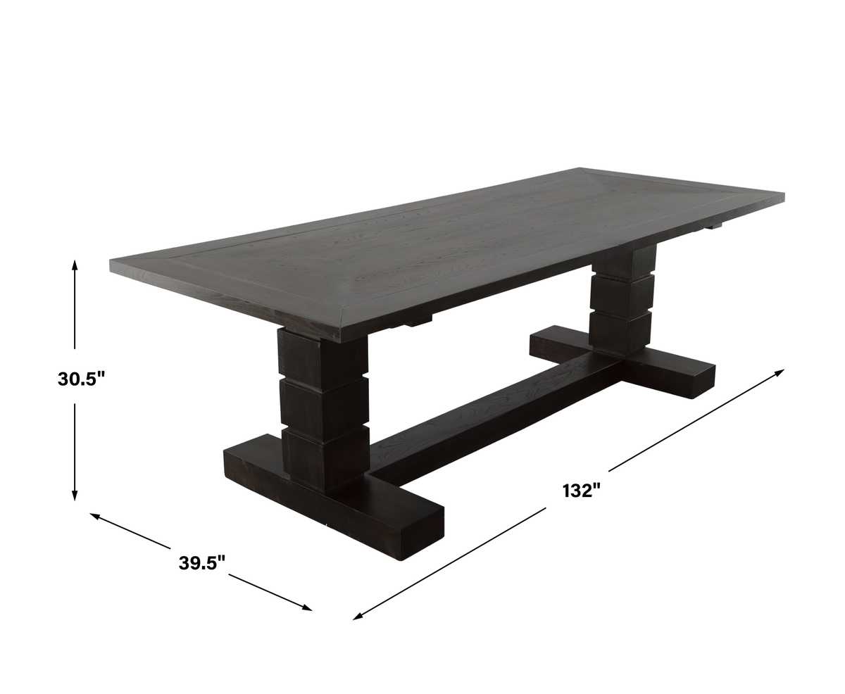 Black Magic Extension Dining Table, 2 CARTONS