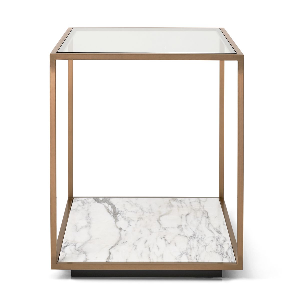 Floating Plane End Table - Marble/Brass