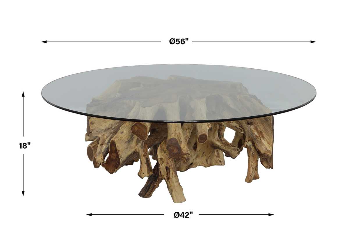 Center Root Coffee Table - Round, 56 Glass 2 CARTONS