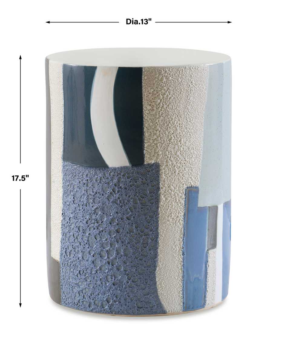 Graph Garden Stool - Blue