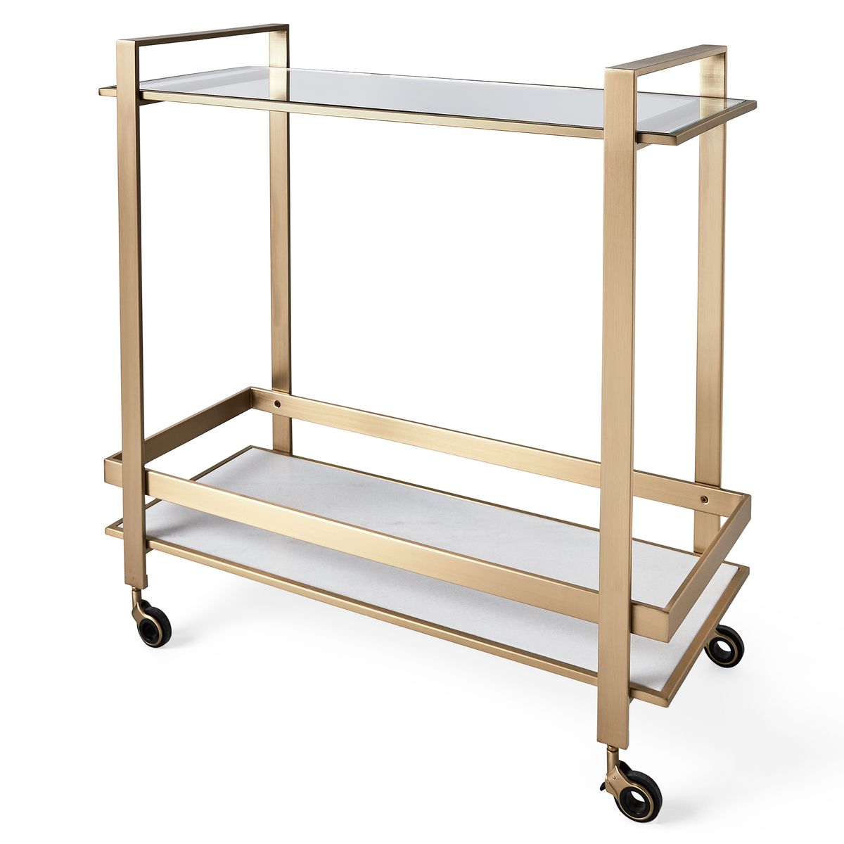 Roll Along Bar Cart - Brass