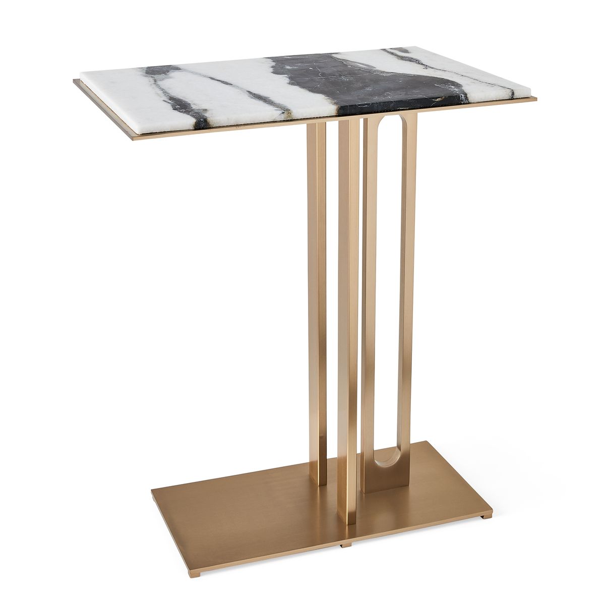 Cantilever Accent Table - Panda Marble