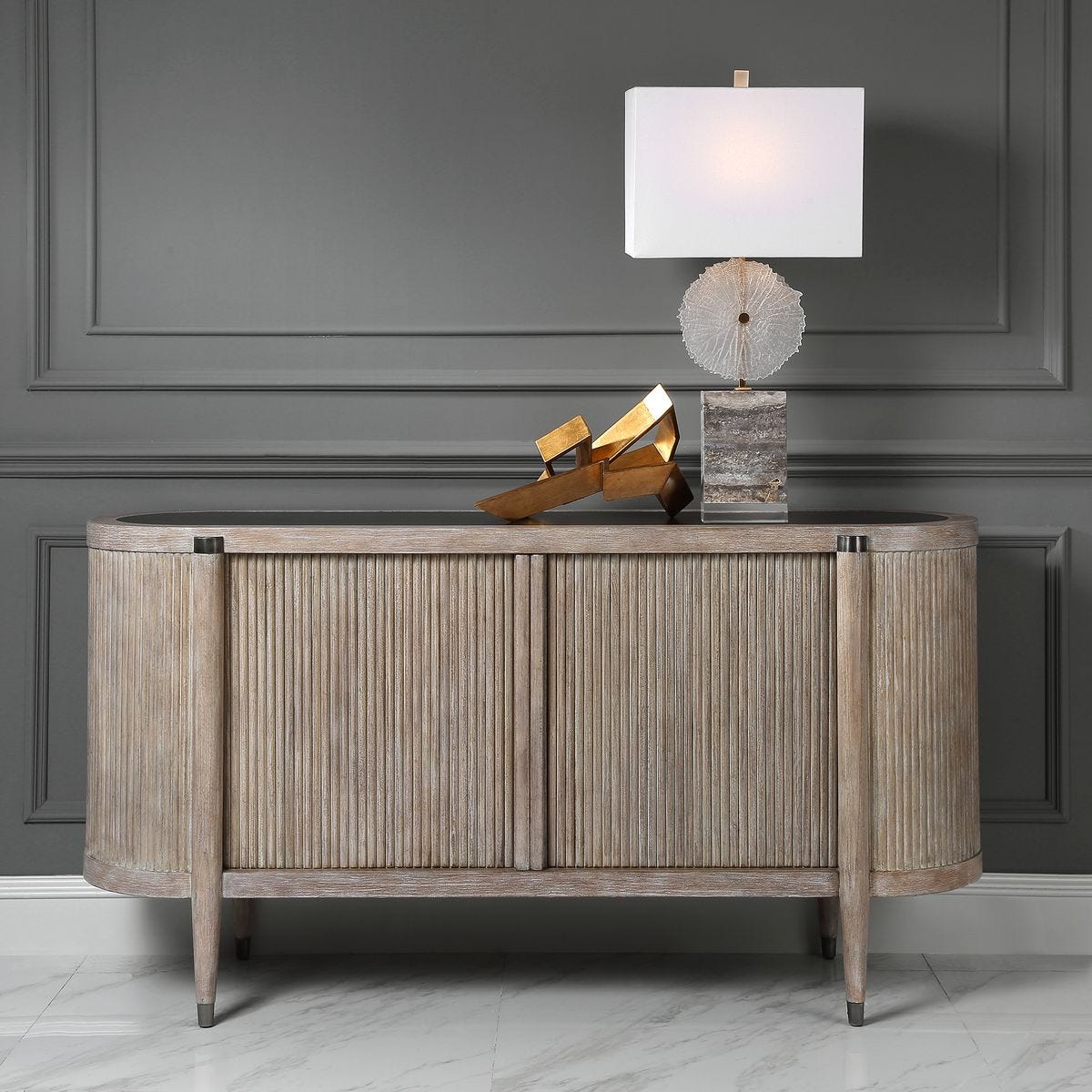 Tambour Cabinet - Natural Wash