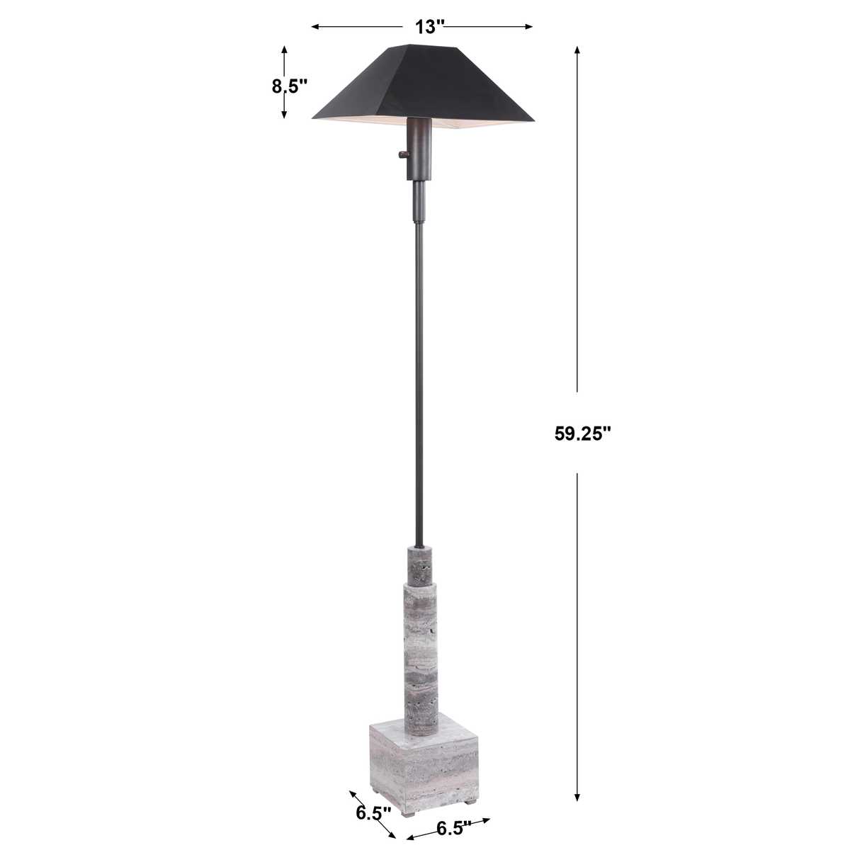 Telescope Floor Lamp - Gray Travertine/Bronze