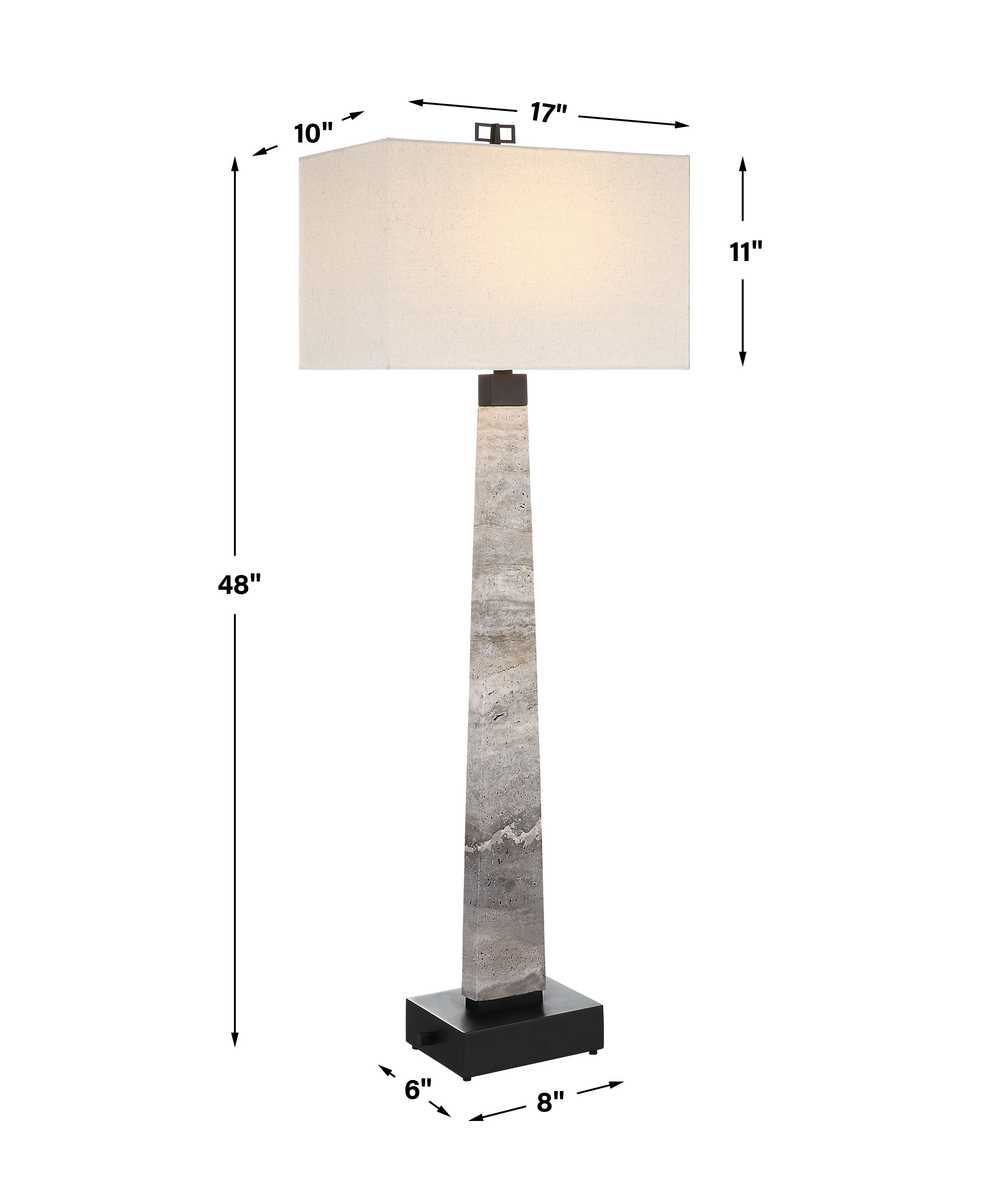 Spire Buffet Lamp - Rustic Gray Stone/Bronze