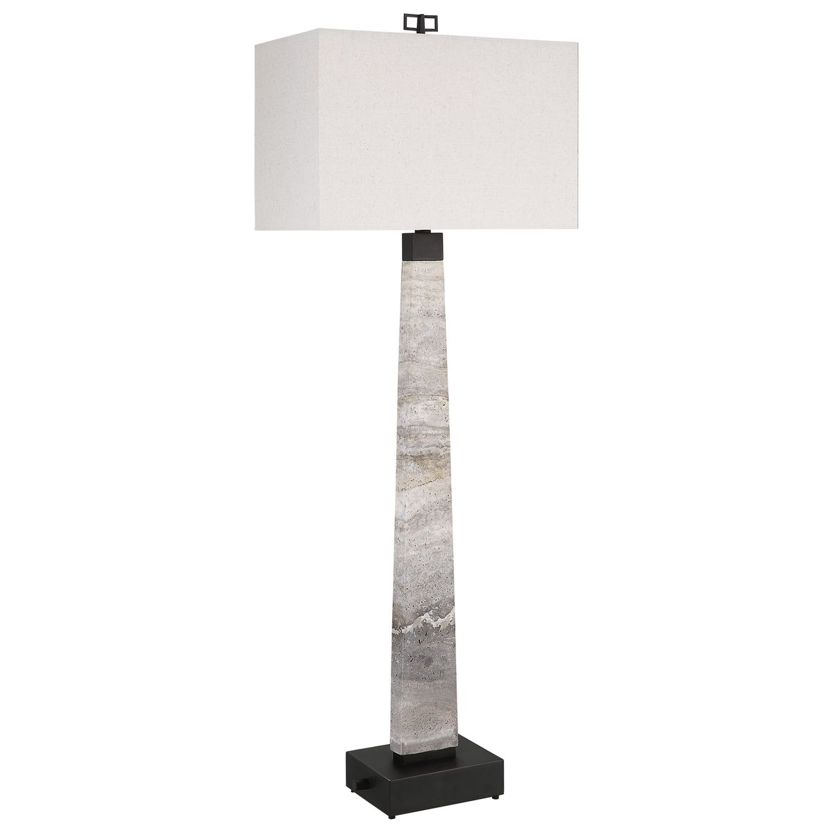 Spire Buffet Lamp - Rustic Gray Stone/Bronze