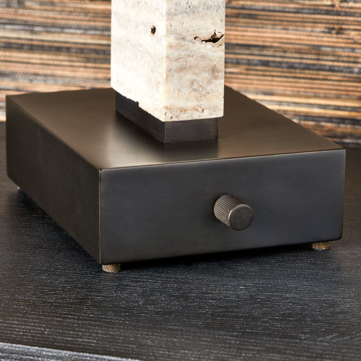 Spire Buffet Lamp - Rustic Gray Stone/Bronze