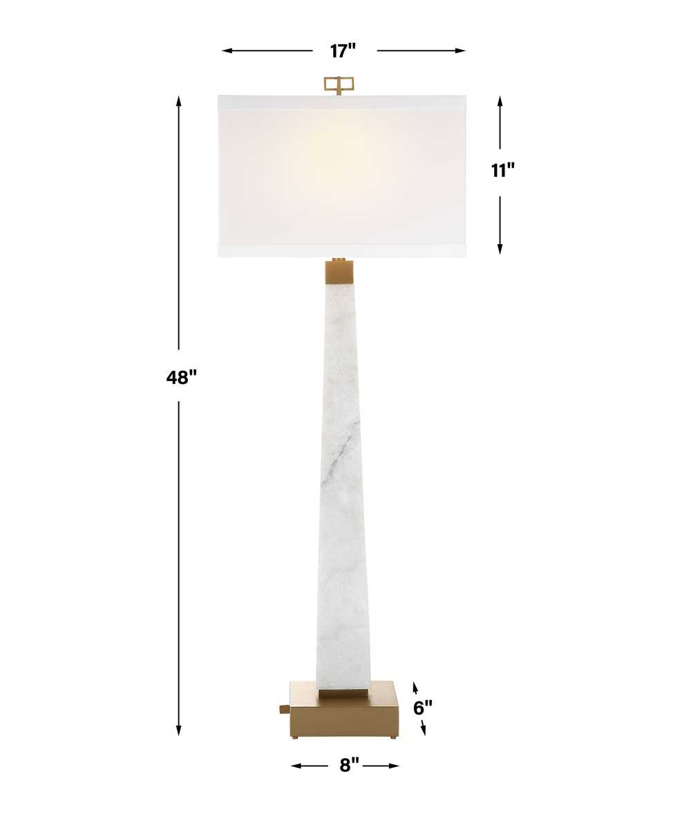 Spire Buffet Lamp - White Marble/Brass