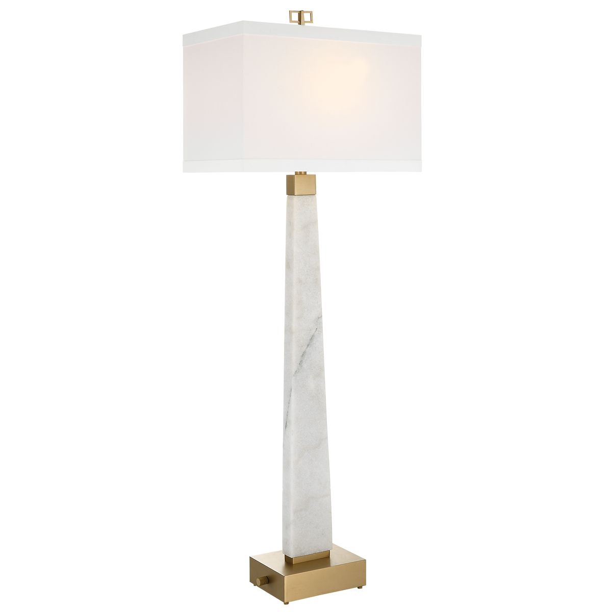 Spire Buffet Lamp - White Marble/Brass