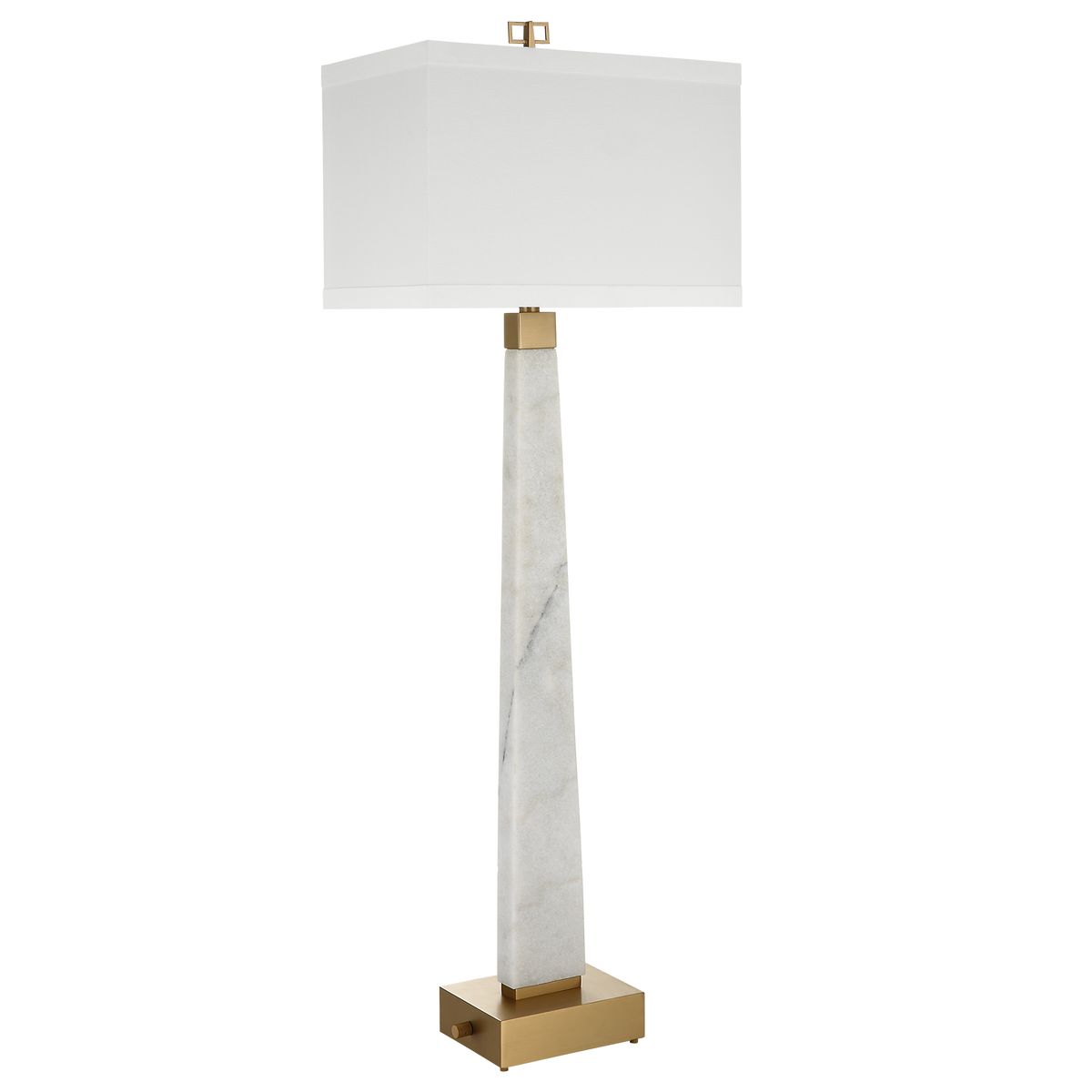 Spire Buffet Lamp - White Marble/Brass