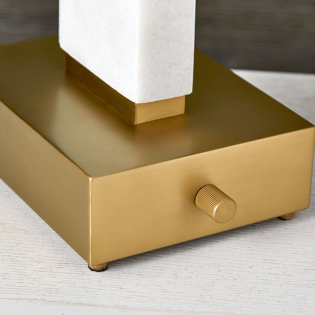 Spire Buffet Lamp - White Marble/Brass