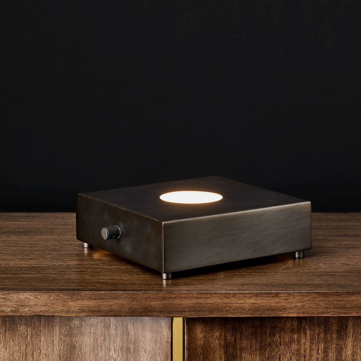 Lighted Plateau Lamp - Square Bronze