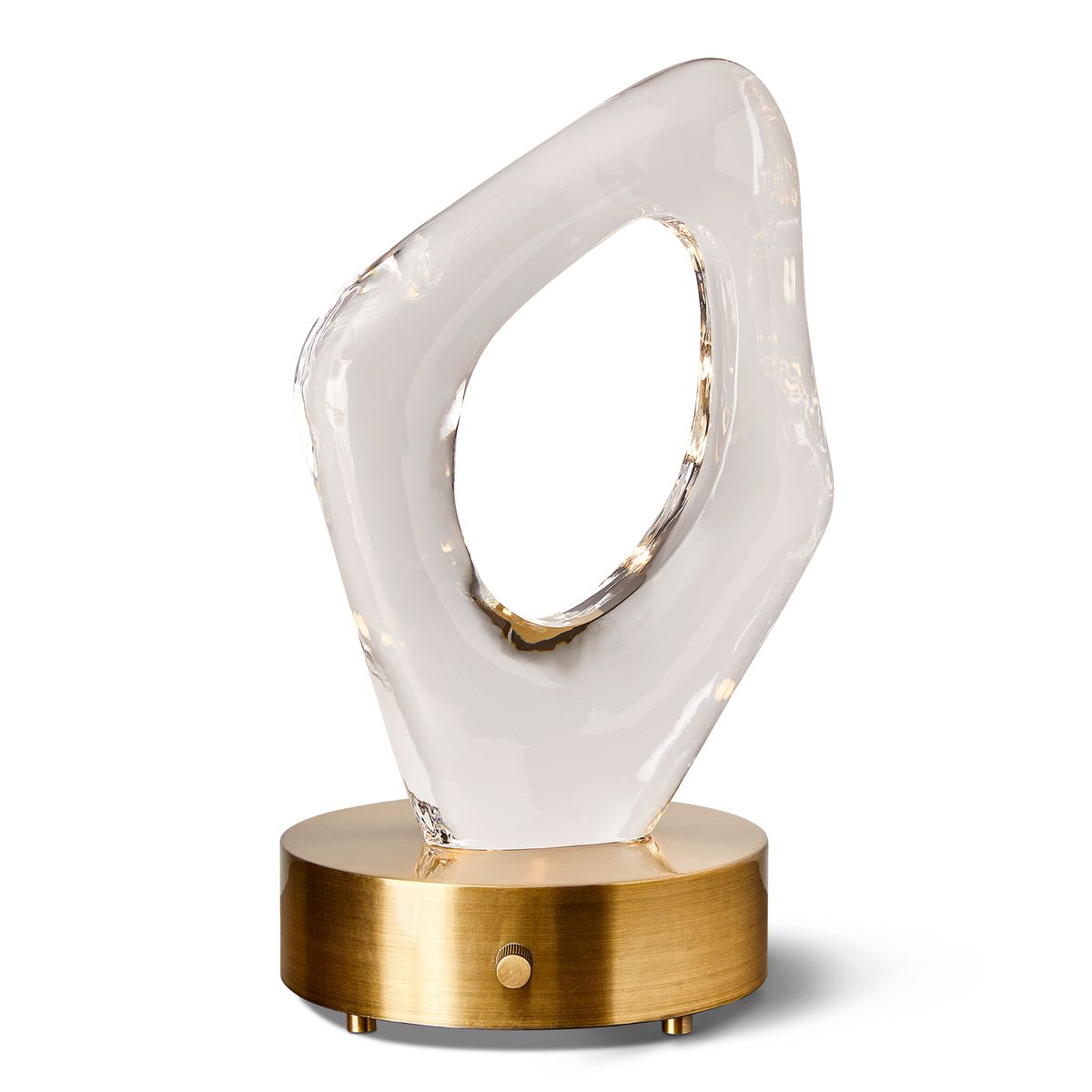 Lighted Plateau Lamp - Round Brass