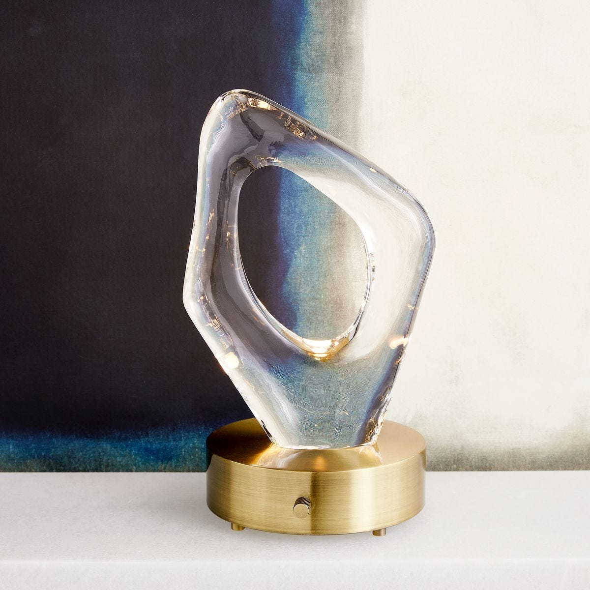 Lighted Plateau Lamp - Round Brass