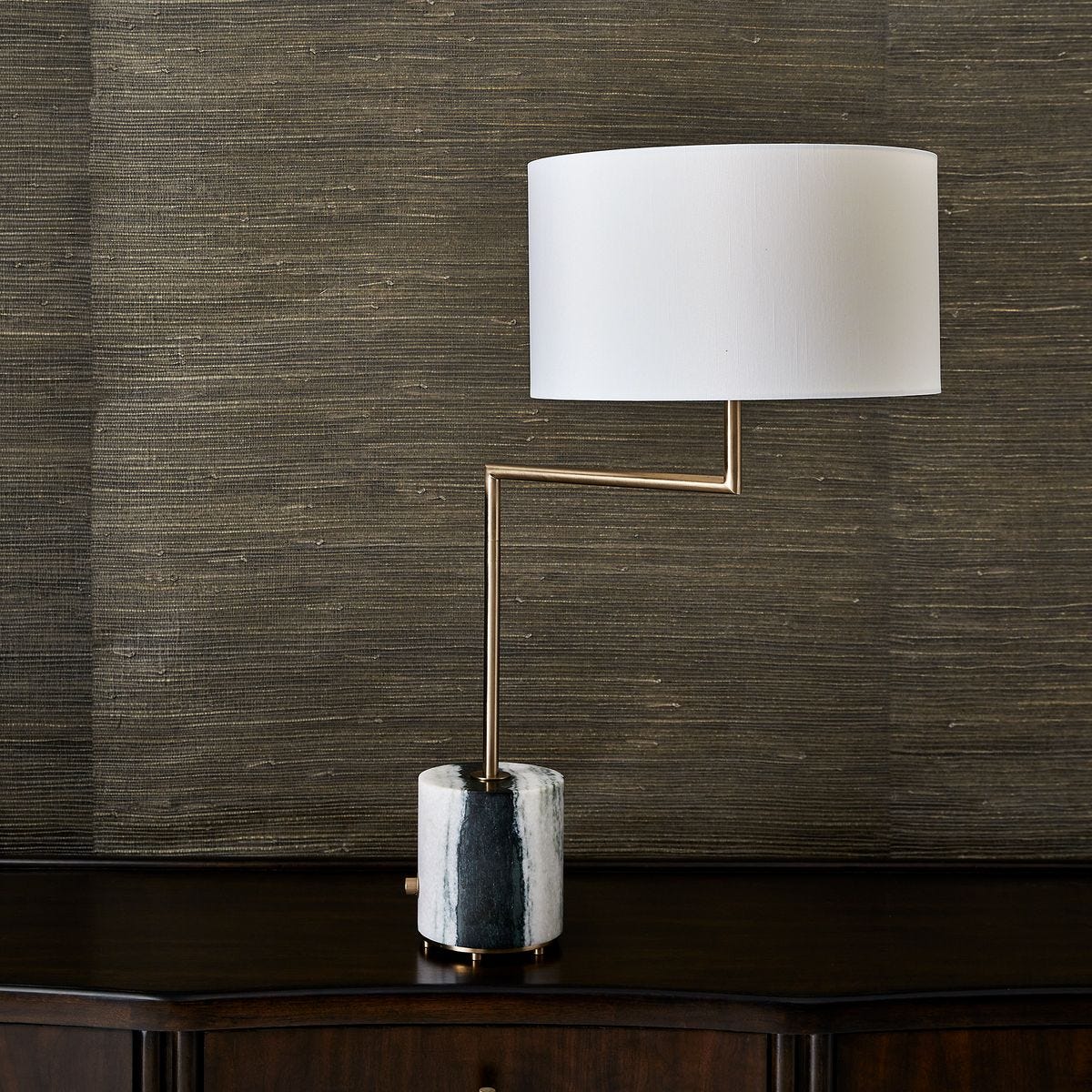 Pivot Table Lamp - Panda Marble/Brass