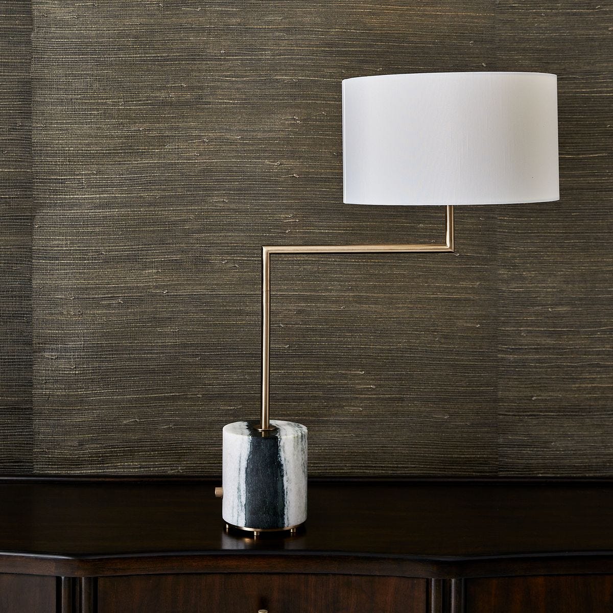 Pivot Table Lamp - Panda Marble/Brass