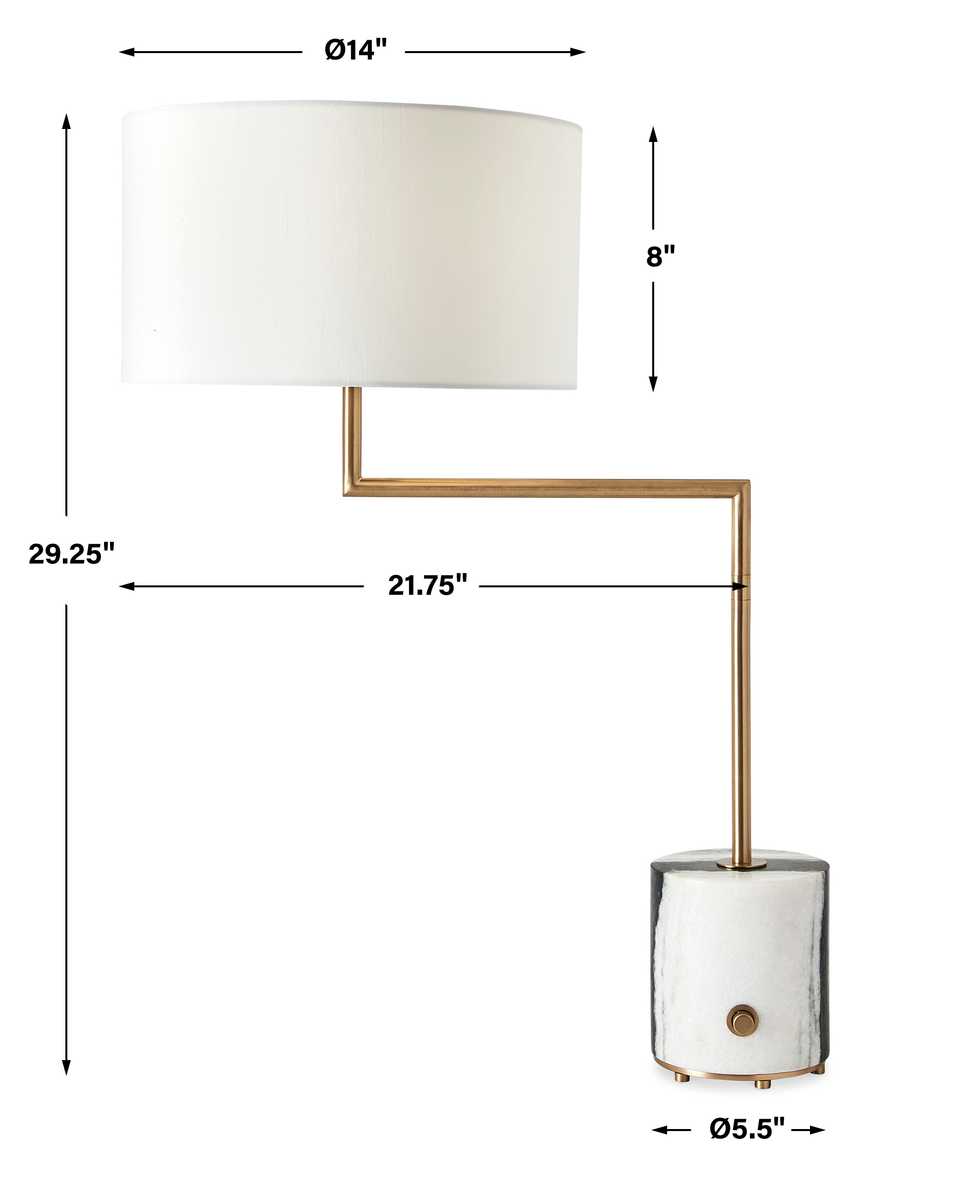 Pivot Table Lamp - Panda Marble/Brass