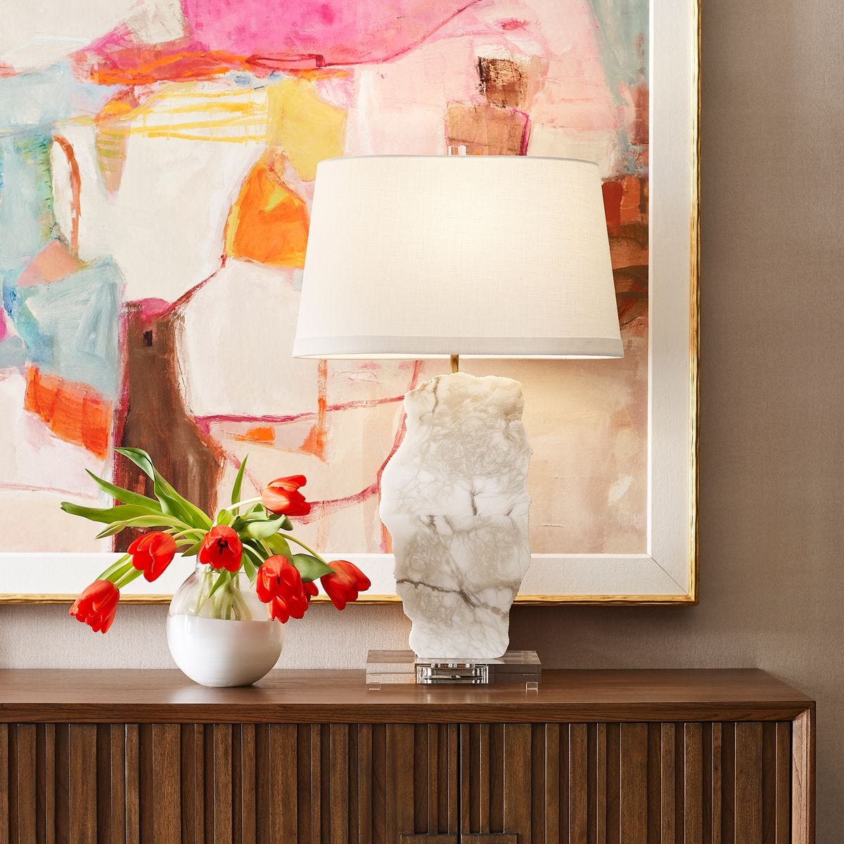 Slice Table Lamp - Alabaster