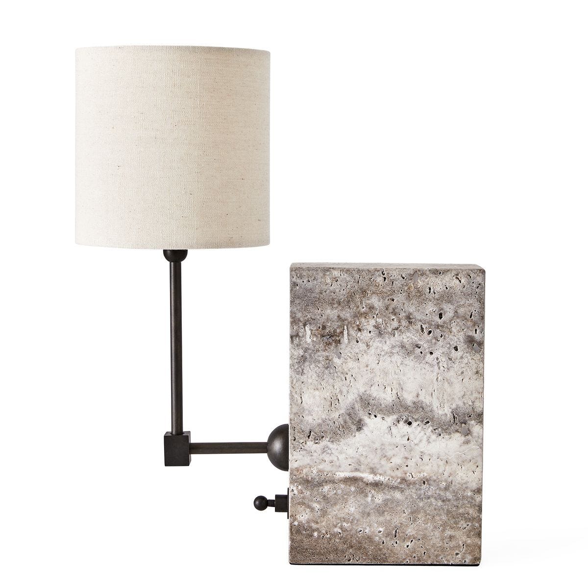 On a Shelf Mini Lamp - Travertine/Bronze