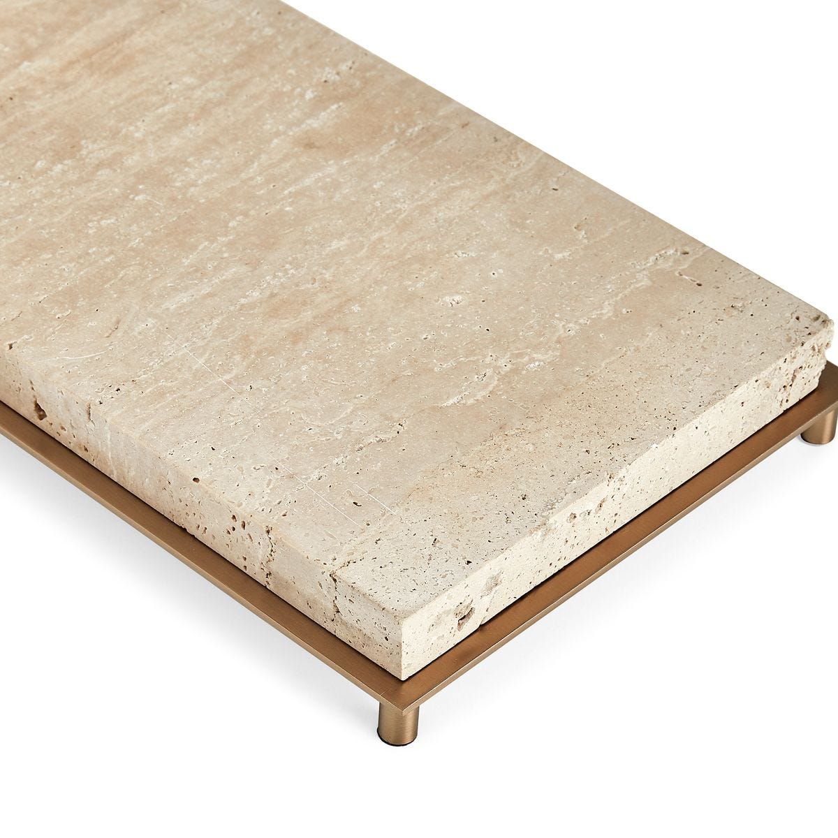 Illume Floor Lamp - Travertine/Brass