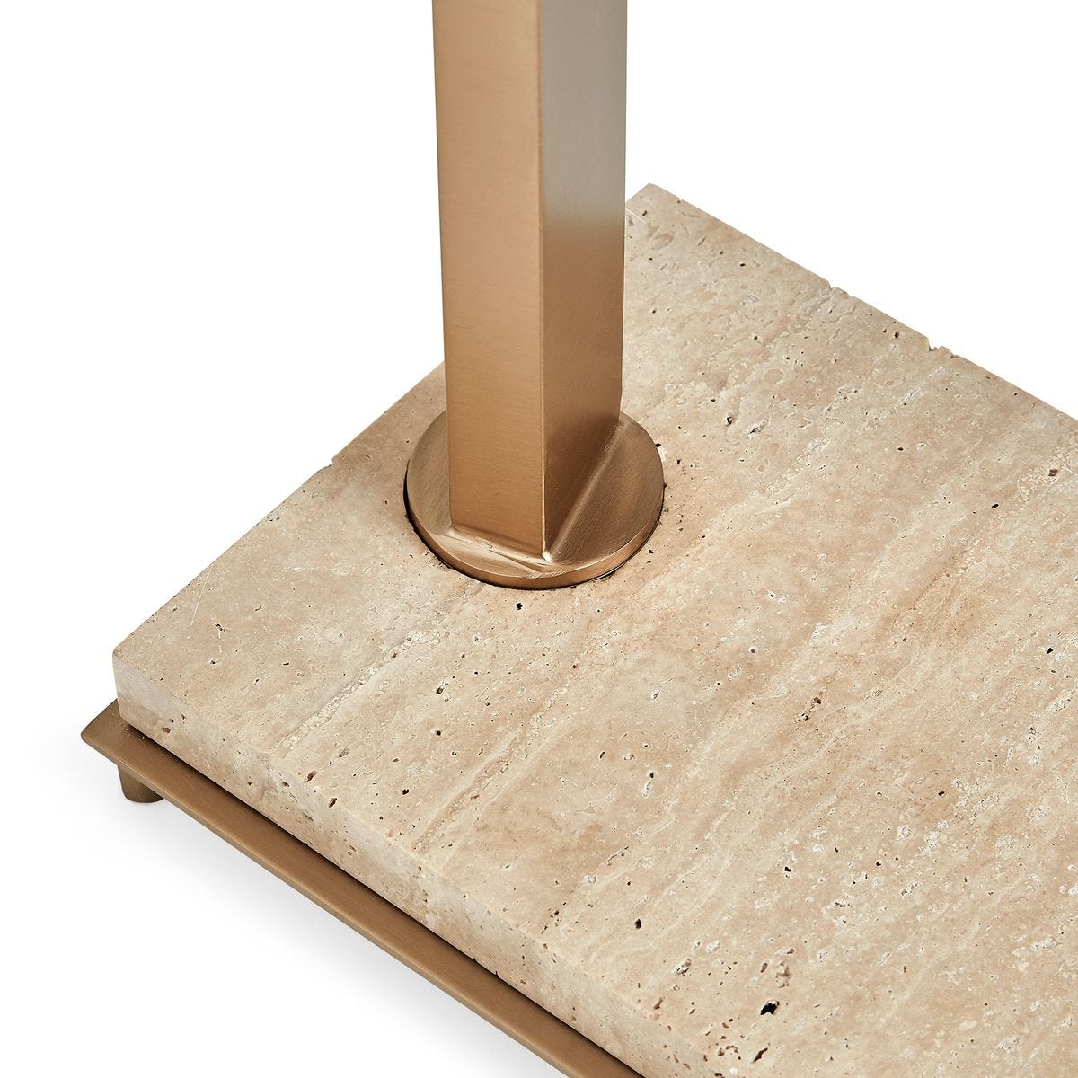 Illume Floor Lamp - Travertine/Brass