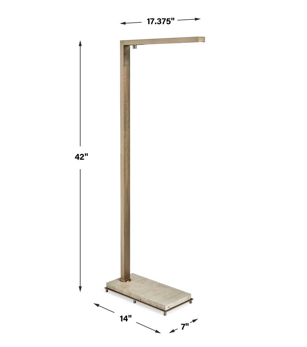 Illume Floor Lamp - Travertine/Brass