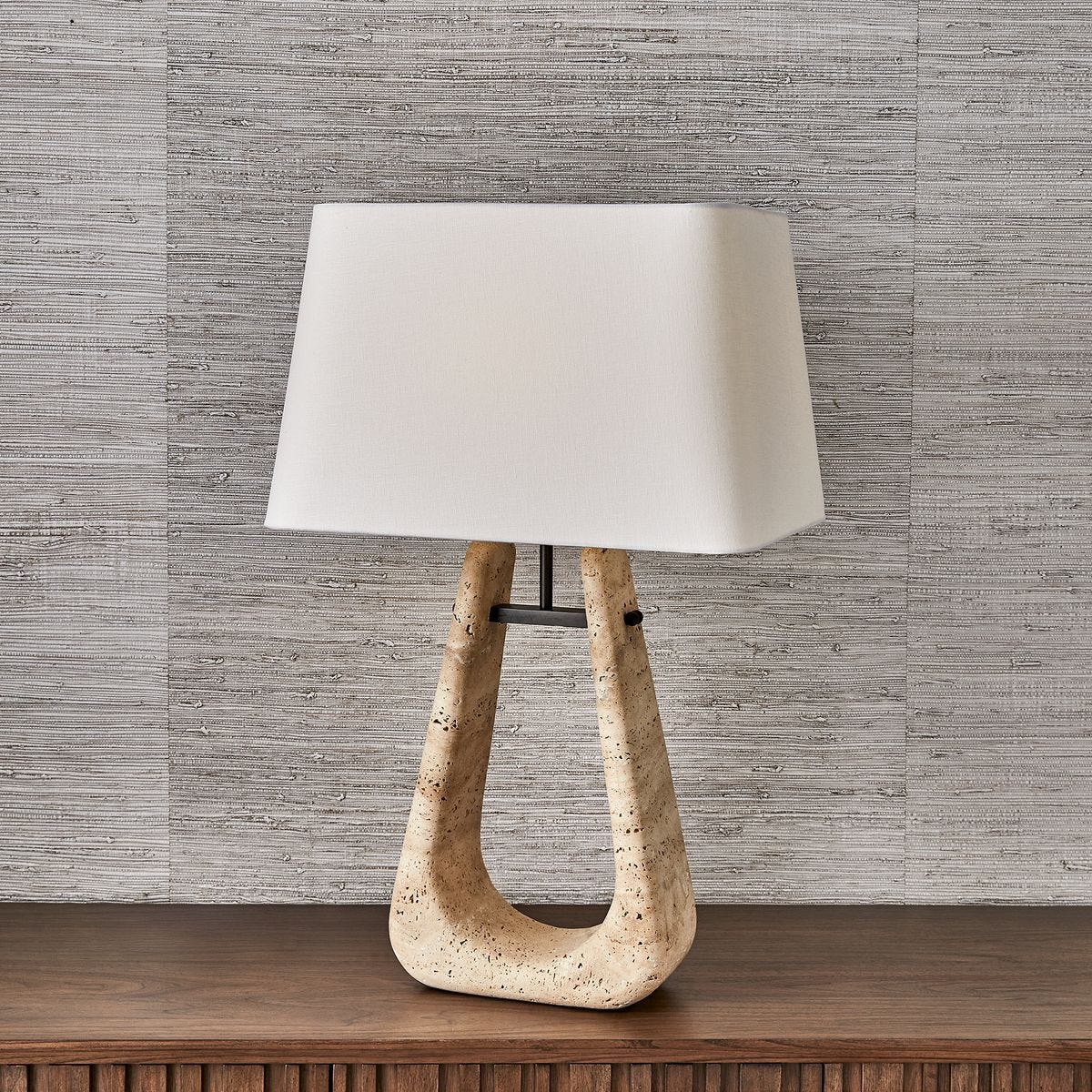 Crossbow Table Lamp - Travertine
