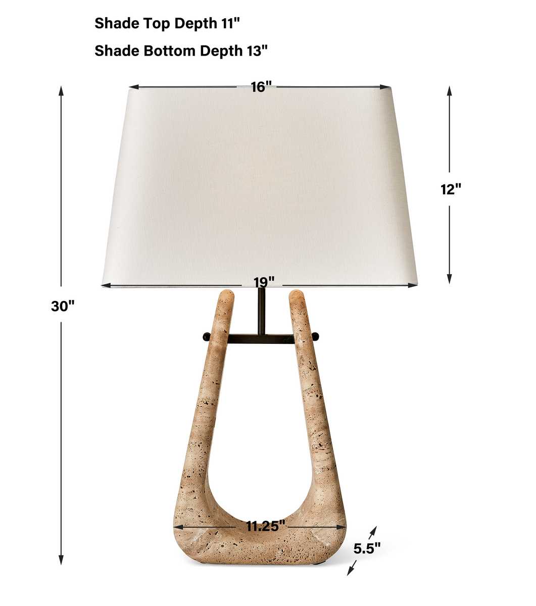 Crossbow Table Lamp - Travertine