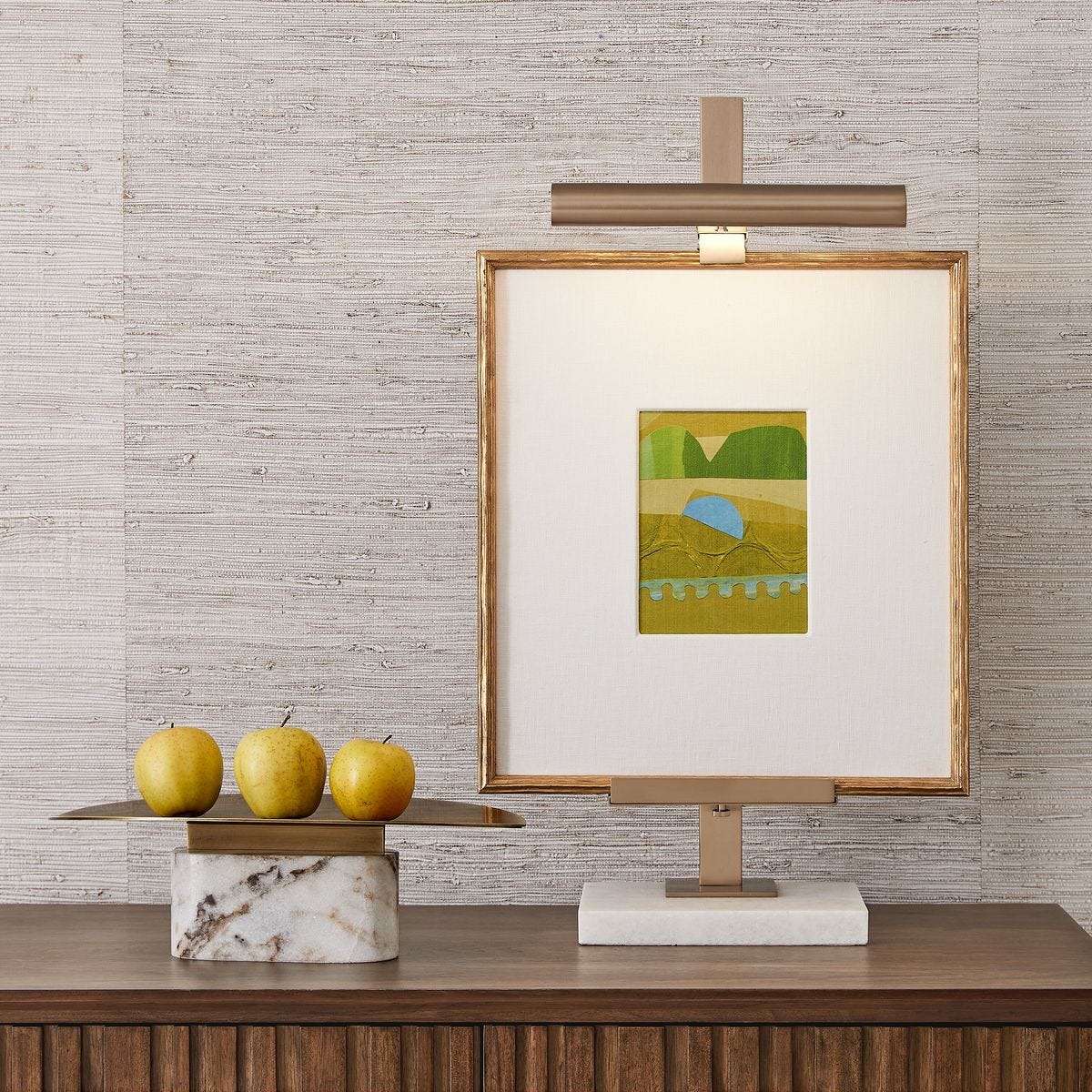 Lean On Me Lighted Easel - Marble/Brass