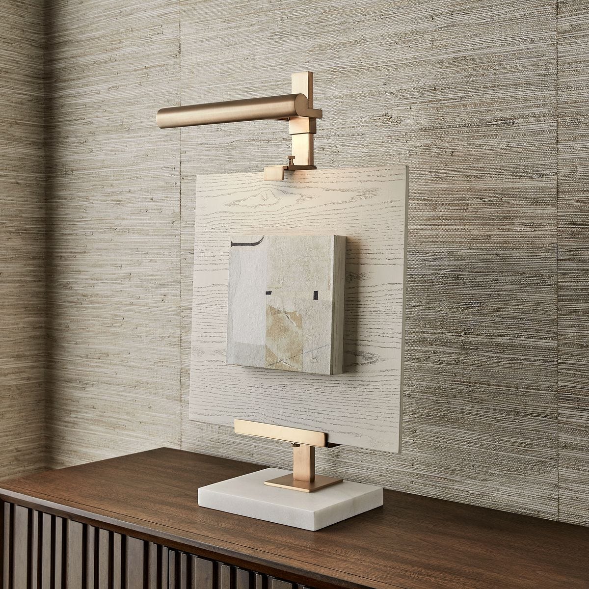 Lean On Me Lighted Easel - Marble/Brass