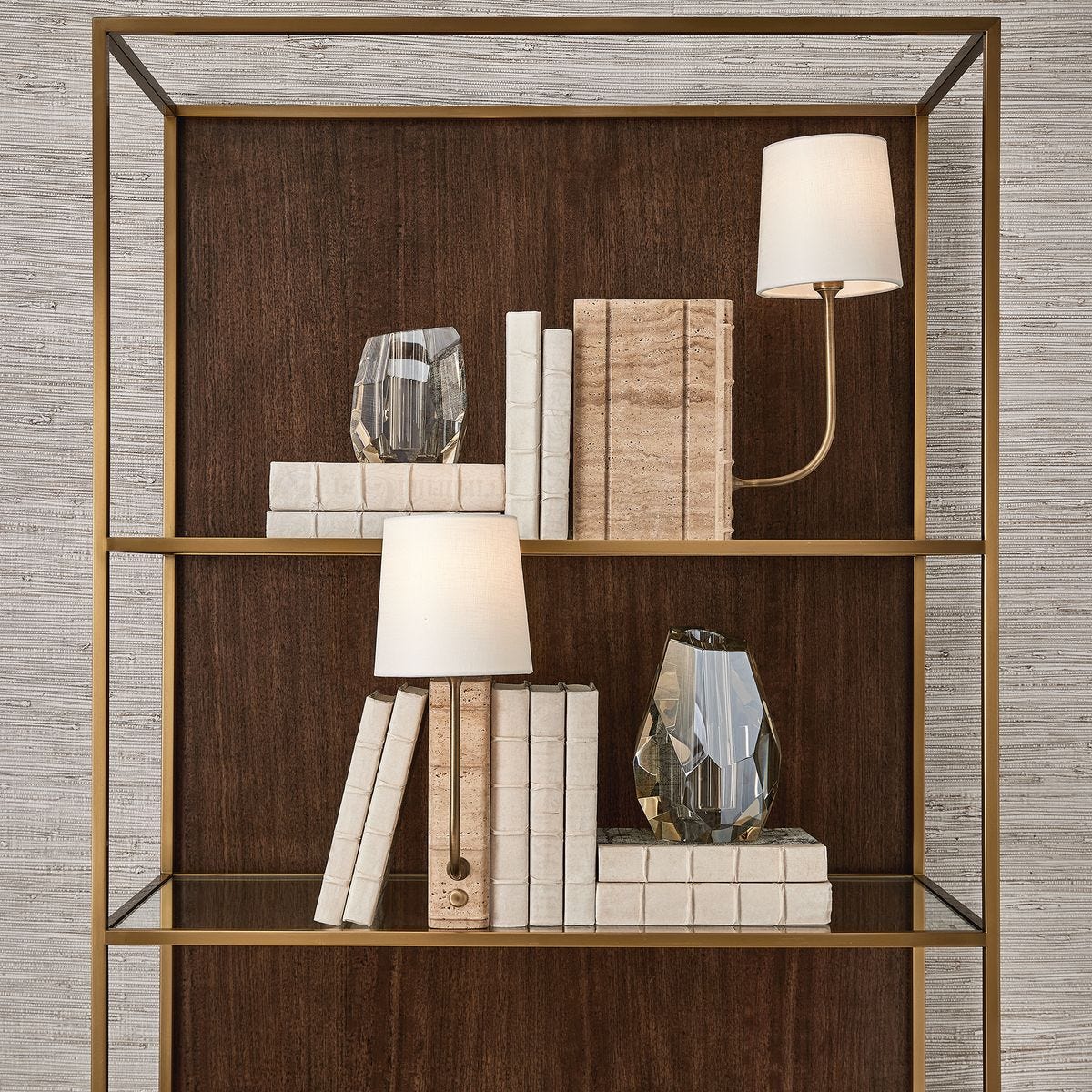 Book Mini Lamp - Travertine