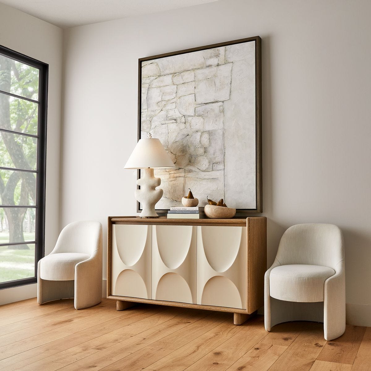 Frosted Leaf Table Lamp