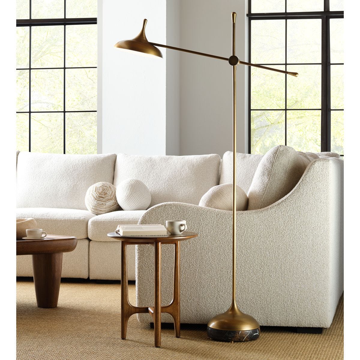Kiss Adjustable Arm Floor Lamp - Michelangelo Marble